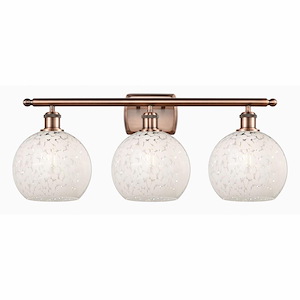 White Mouchette - 3 Light Bath Vanity In Modern Style-11 Inches Tall and 28 Inches Wide - 1330166