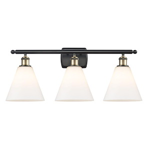Berkshire Glass - 3 Light Bath Vanity-11 Inch Tall and 28 Inch Wide - 1297712