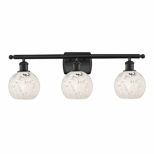 White Mouchette - 3 Light Bath Vanity In Modern Style-9 Inches Tall and 26 Inches Wide - 1330143