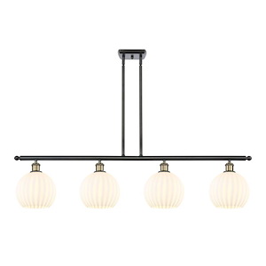 White Venetian - 4 Light Stem Island-10.5 Inch Tall and 48 Inch Wide - 1425864