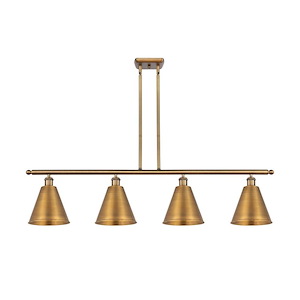 Berkshire Metal - 4 Light Stem hung Island-10.5 Inch Tall and 48 Inch Wide - 1425865