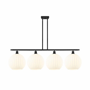White Venetian - 4 Light Stem Hung Island In Modern Style-14 Inches Tall and 50.25 Inches Wide - 1330135