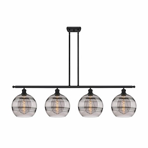 Rochester - 4 Light Stem Hung Island In Industrial Style-12.13 Inches Tall and 48.25 Inches Wide - 1330156