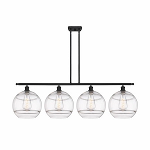 Rochester - 4 Light Stem Hung Island In Industrial Style-13.88 Inches Tall and 50.25 Inches Wide - 1330157