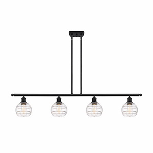 Rochester - 4 Light Stem Hung Island In Industrial Style-8.38 Inches Tall and 48 Inches Wide - 1330170