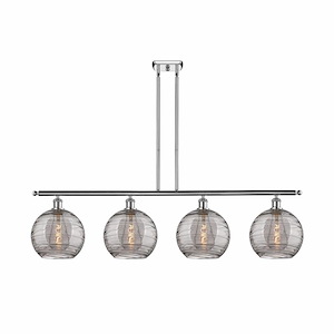 Athens Deco Swirl - 4 Light Stem Hung Island In Industrial Style-12.13 Inches Tall and 48.25 Inches Wide - 1330134