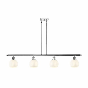 White Venetian - 4 Light Stem Hung Island In Modern Style-9 Inches Tall and 48 Inches Wide - 1330184