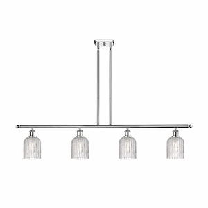 Bridal Veil - 4 Light Stem Hung Island In Art Deco Style-9.5 Inches Tall and 48 Inches Wide - 1330150