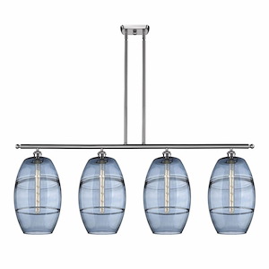 Vaz - 4 Light Stem Hung Island In Industrial Style-19 Inches Tall and 48.25 Inches Wide - 1330147
