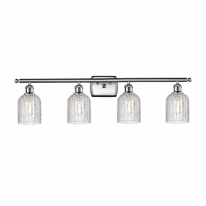 Bridal Veil - 4 Light Bath Vanity In Art Deco Style-10 Inches Tall and 35 Inches Wide - 1330162