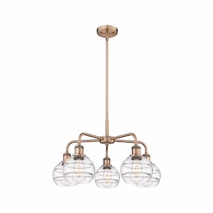 Rochester - 5 Light Stem Hung Chandelier In Industrial Style-13.38 Inches Tall and 23.88 Inches Wide - 1330202
