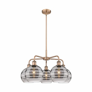 Rochester - 5 Light Stem Hung Chandelier In Industrial Style-15.38 Inches Tall and 26 Inches Wide - 1330176