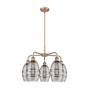 Vaz - 5 Light Stem Hung Chandelier In Industrial Style-13.63 Inches Tall and 23.88 Inches Wide - 1330227