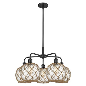 Farmhouse Rope - 5 Light Stem Hung Chandelier-15.5 Inch Tall and 26.5 Inch Wide - 1387716