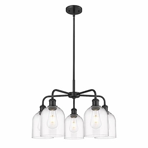 Bella - 5 Light Stem Hung Chandelier In Industrial Style-15 Inches Tall and 23.5 Inches Wide - 1330233