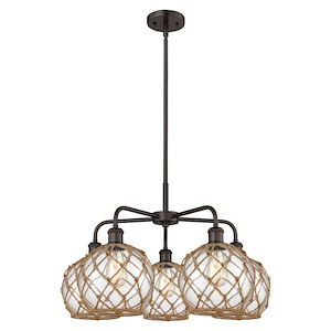Farmhouse Rope - 5 Light Stem Hung Chandelier-15.5 Inch Tall and 26.5 Inch Wide - 1387716
