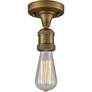 Bare Bulb - 1 Light Down Semi-Flush Mount-5.5 Inch Tall and 4.5 Inch Wide - 1426204