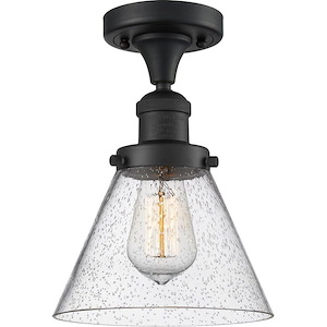 Cone - 1 Light Semi-Flush Mount-11.5 Inch Tall and 7.75 Inch Wide - 1289630