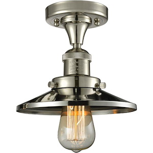 Railroad - 1 Light Semi-Flush Mount-8.5 Inch Tall and 7 Inch Wide - 1426209