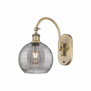 Athens Deco Swirl - 1 Light Arm Swivels Side to Side Wall Sconce In Industrial Style-13.38 Inches Tall and 8 Inches Wide - 1330188