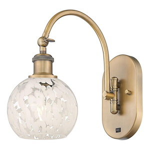 White Mouchette - 1 Light Arm Swivels Side to Side Wall Sconce In Modern Style-11.5 Inches Tall and 6 Inches Wide - 1330192
