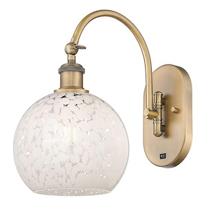 White Mouchette - 1 Light Arm Swivels Side to Side Wall Sconce In Modern Style-13.5 Inches Tall and 8 Inches Wide - 1330203