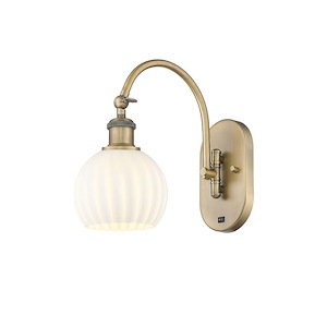 White Venetian - 1 Light Arm Swivels Side to Side Wall Sconce In Modern Style-11.5 Inches Tall and 6 Inches Wide - 1330193