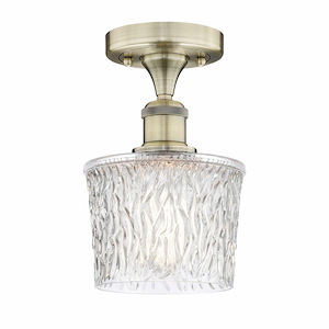 Niagra - 1 Light Semi-Flush Mount In Art Deco Style-9.25 Inches Tall and 6.5 Inches Wide - 1426094