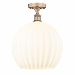 White Venetian - 1 Light Semi-Flush Mount In Modern Style-16.75 Inches Tall and 13.75 Inches Wide - 1330215