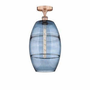 Vaz - 1 Light Semi-Flush Mount In Industrial Style-18.63 Inches Tall and 10 Inches Wide - 1330257