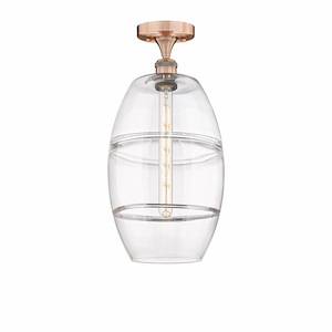 Vaz - 1 Light Semi-Flush Mount In Industrial Style-18.63 Inches Tall and 10 Inches Wide - 1330257