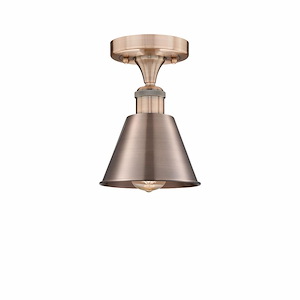 Smithfield - 1 Light Semi-Flush Mount In Industrial Style-8.25 Inches Tall and 6.5 Inches Wide - 1330251