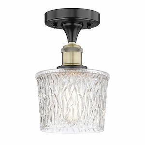 Niagra - 1 Light Semi-Flush Mount In Art Deco Style-9.25 Inches Tall and 6.5 Inches Wide - 1426104