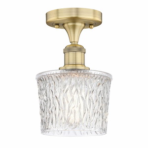 Niagra - 1 Light Semi-Flush Mount In Art Deco Style-9.25 Inches Tall and 6.5 Inches Wide - 1426113