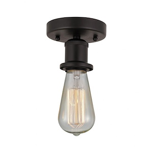 Bare Bulb - 1 Light Semi-Flush Mount In Industrial Style-3.75 Inches Tall and 2 Inches Wide - 1289611