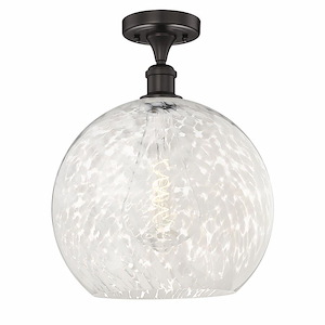 White Mouchette - 1 Light Semi-Flush Mount In Modern Style-16.75 Inches Tall and 13.75 Inches Wide - 1330242
