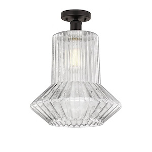 Springwater - 1 Light Semi-Flush Mount In Industrial Style-15.75 Inches Tall and 12 Inches Wide - 1289659
