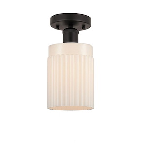 Hadley - 1 Light Semi-Flush Mount In Art Deco Style-9.75 Inches Tall and 4.5 Inches Wide - 1289713