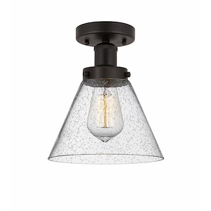 Cone - 1 Light Semi-Flush Mount In Industrial Style-9.75 Inches Tall and 7.75 Inches Wide - 1289702