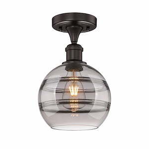 Rochester - 1 Light Semi-Flush Mount In Industrial Style-10 Inches Tall and 8 Inches Wide - 1330223