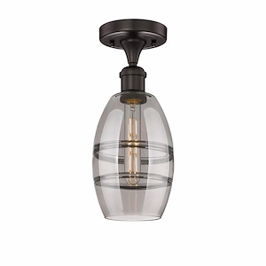 Vaz - 1 Light Semi-Flush Mount In Industrial Style-8.25 Inches Tall and 5.88 Inches Wide - 1330237
