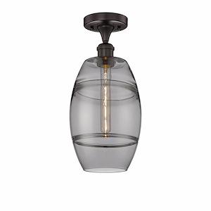 Vaz - 1 Light Semi-Flush Mount In Industrial Style-10 Inches Tall and 8 Inches Wide - 1330230