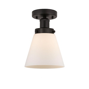 Cone - 1 Light Semi-Flush Mount In Industrial Style-8.25 Inches Tall and 6.5 Inches Wide - 1289703