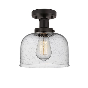 Bell - 1 Light Semi-Flush Mount In Industrial Style-8.25 Inches Tall and 6.5 Inches Wide - 1289715