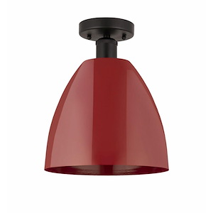 Plymouth Dome - 1 Light Semi-Flush Mount In Industrial Style-12.88 Inches Tall and 9 Inches Wide - 1289697