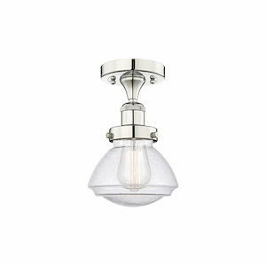 Olean - 1 Light Semi-Flush Mount In Art Deco Style-8.25 Inches Tall and 6.5 Inches Wide - 1330197
