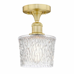 Niagra - 1 Light Semi-Flush Mount In Art Deco Style-9.25 Inches Tall and 6.5 Inches Wide - 1428099