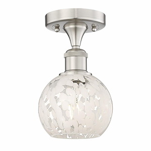 White Mouchette - 1 Light Semi-Flush Mount In Modern Style-8.13 Inches Tall and 6 Inches Wide - 1330209