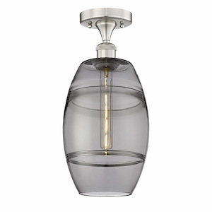 Vaz - 1 Light Semi-Flush Mount In Industrial Style-10 Inches Tall and 8 Inches Wide - 1330230