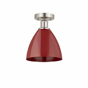 Plymouth Dome - 1 Light Semi-Flush Mount In Industrial Style-11.25 Inches Tall and 7.5 Inches Wide - 1289736